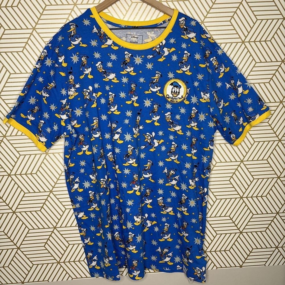 Disney Loungefly Donald Duck Graphic T-Shirt 3X Blue Eclectic Crewneck Travel
